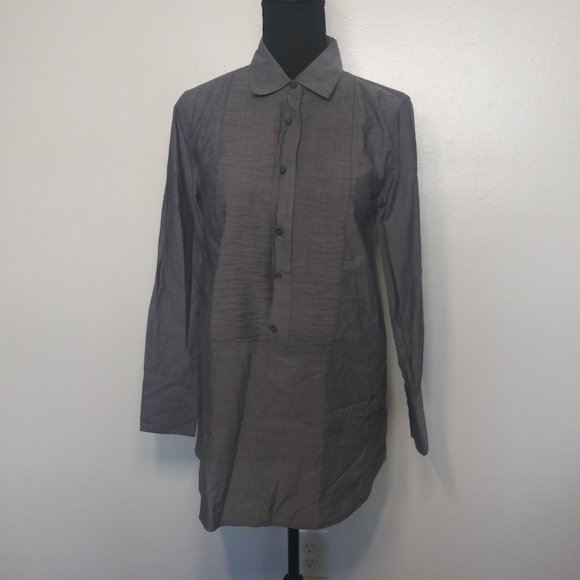 J. Crew Tops - *3/$25* J Crew Pleated Buttoned Front Cotton Tunic Top